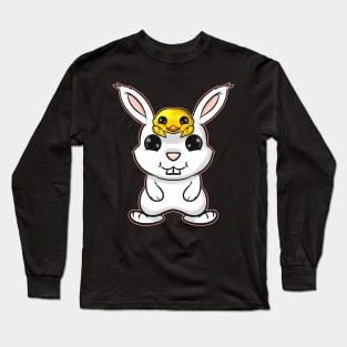 Easter Bunny With Cute Chick on Head On Easter Long Sleeve T-Shirt